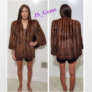 Vintage Carmans Omaha’s Style Center Fur Jacket Womens Luxurious Brown Stole